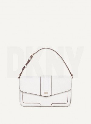 White DKNY Maxxe Flap Bags Shoulder Bags | USA-D1864