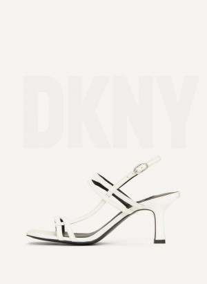 White DKNY Strappy Shoes Heels | USA-D0271