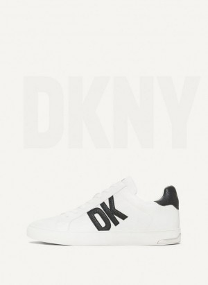 White / Black DKNY Abeni Lace Up Shoes Sneakers | USA-D0274