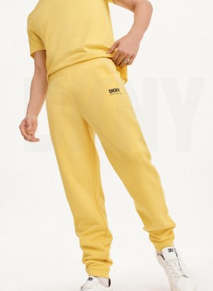 Yellow DKNY French Terry Men's Pants | USA-D1041