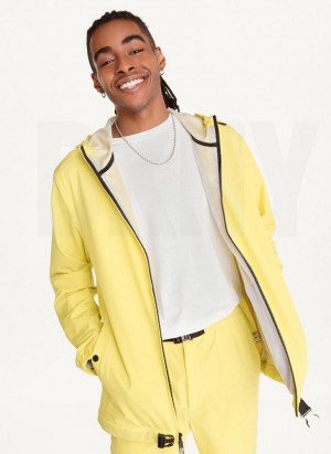 Yellow DKNY Nylon Windbreaker Men's Jackets | USA-D0471