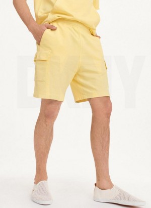 Yellow DKNY Pigment Garment Dye Men's Shorts | USA-D0226