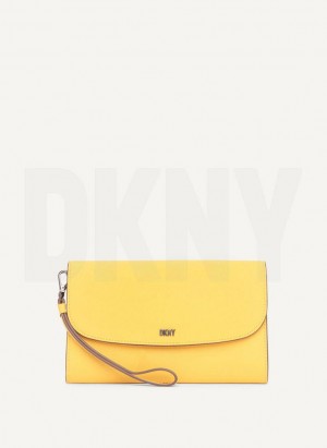 Yellow DKNY Sidney On A Chain Bags Wallets | USA-D0344