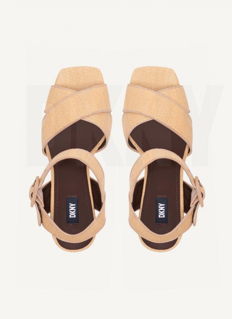 Beige DKNY Margot Shoes Heels | USA-D1523