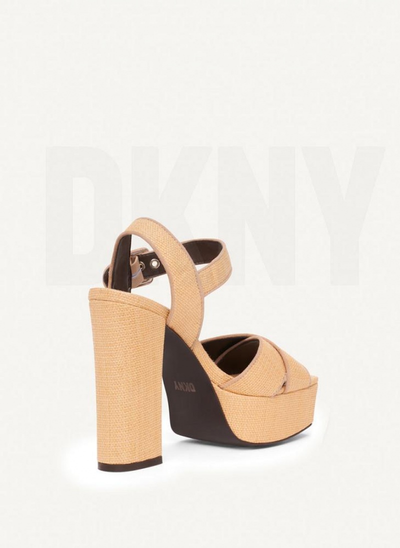 Beige DKNY Margot Shoes Heels | USA-D1523