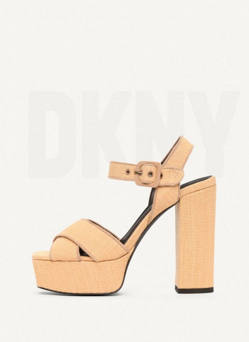 Beige DKNY Margot Shoes Heels | USA-D1523