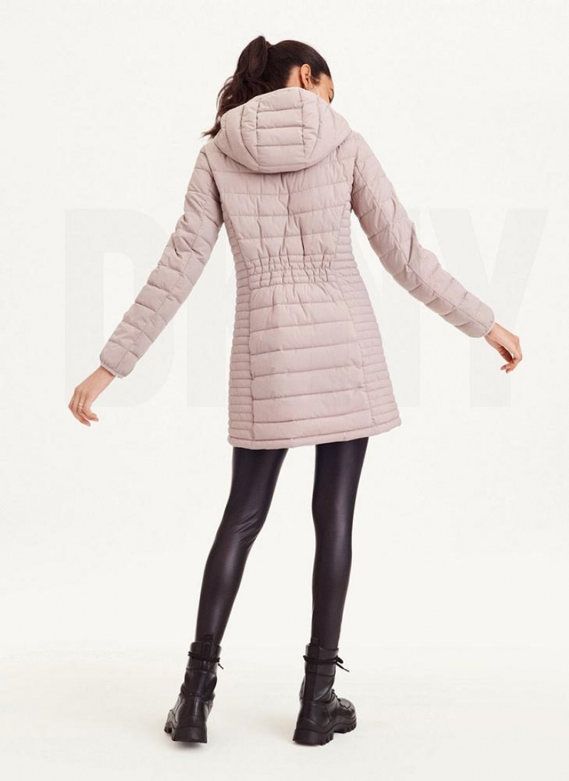 Beige DKNY Packable Vestie Walker Women's Coats | USA-D0328