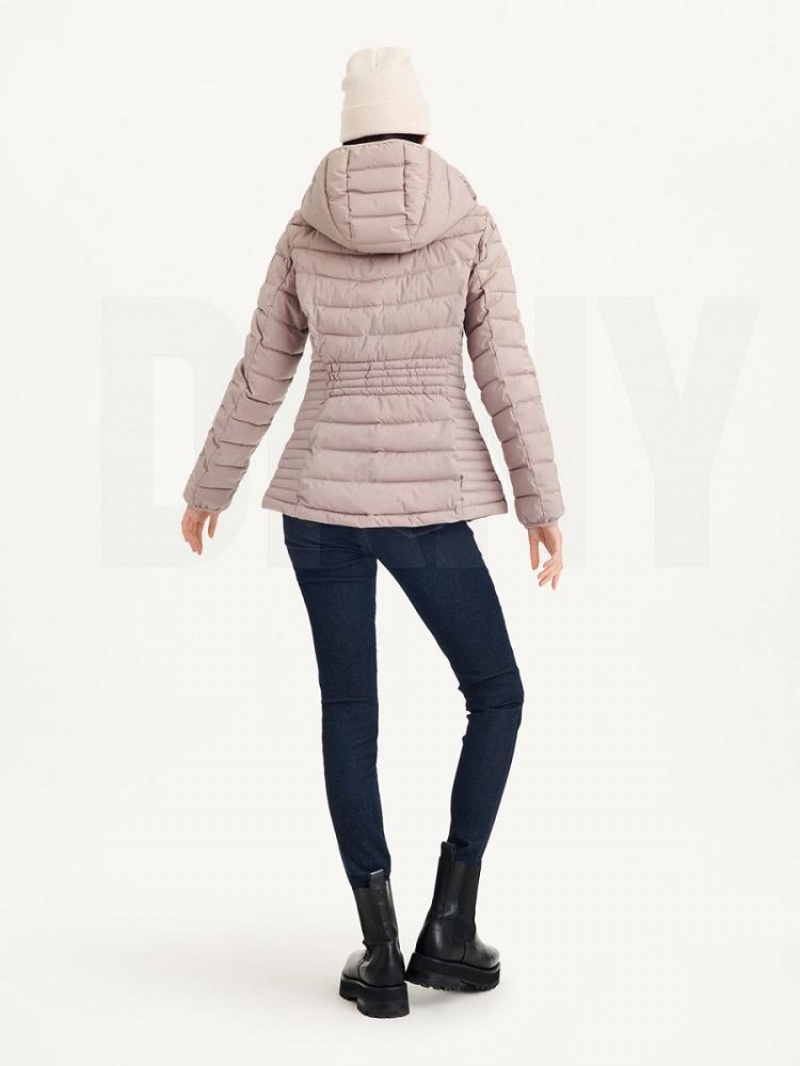 Beige DKNY Packable Women's Coats | USA-D0357
