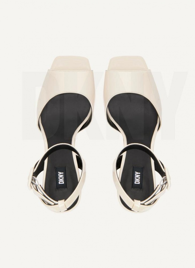 Beige DKNY Party Platform Shoes Heels | USA-D1694