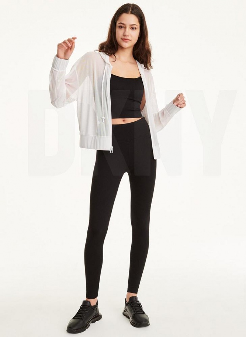 Beige DKNY Power Mesh Women's Jackets | USA-D1838