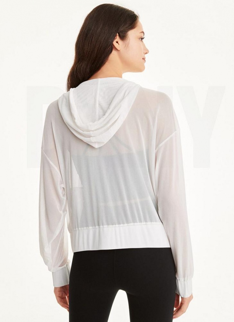 Beige DKNY Power Mesh Women's Jackets | USA-D1838
