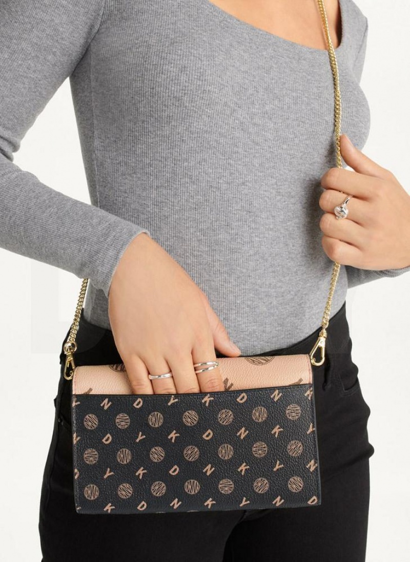 Beige DKNY Sidney Wallet On A Chain Bags Crossbody Bags | USA-D1284