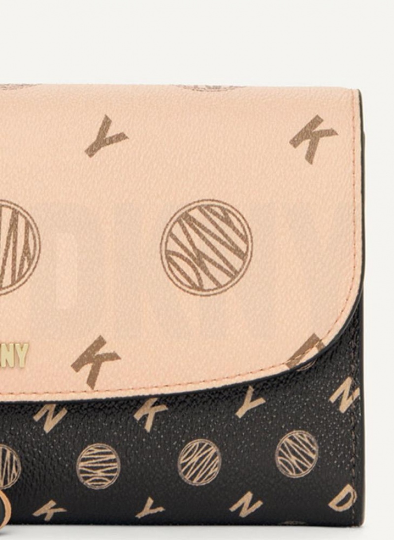 Beige DKNY Sidney Wallet On A Chain Bags Crossbody Bags | USA-D1284