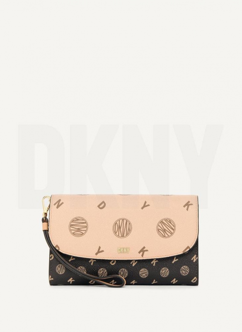 Beige DKNY Sidney Wallet On A Chain Bags Crossbody Bags | USA-D1284