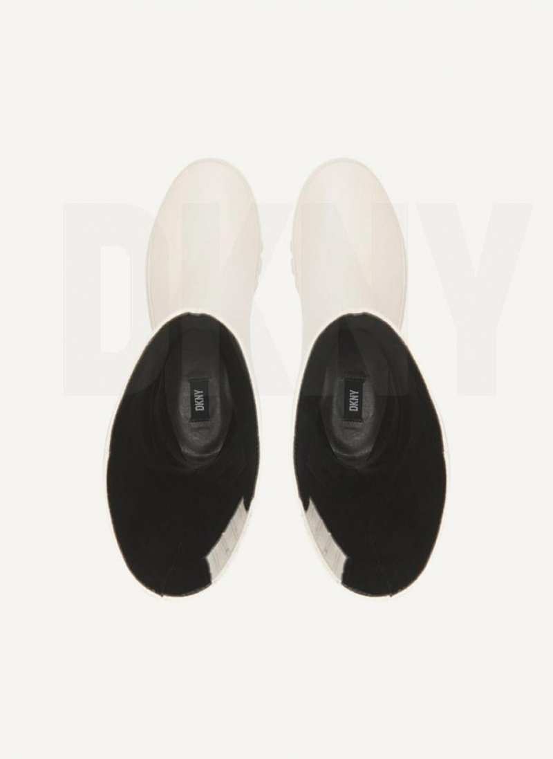 Beige DKNY Tall Lug Sole Shoes Boots | USA-D1819