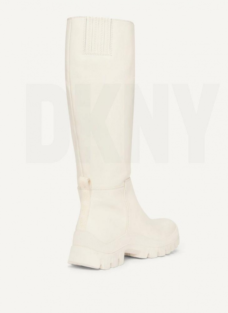 Beige DKNY Tall Lug Sole Shoes Boots | USA-D1819