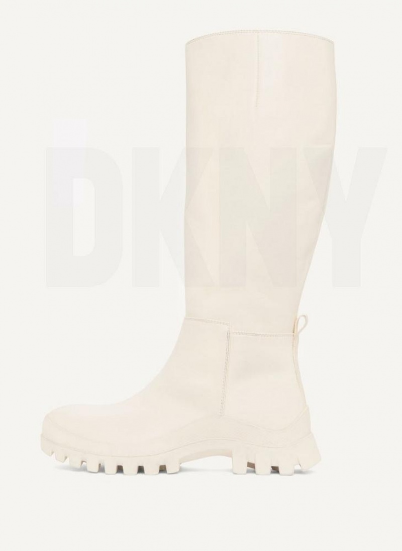 Beige DKNY Tall Lug Sole Shoes Boots | USA-D1819