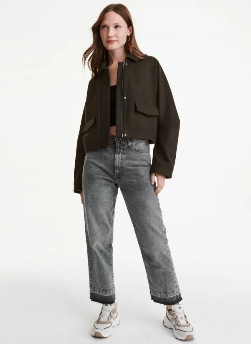 Black DKNY 2 Pocket Women's Jackets | USA-D0485