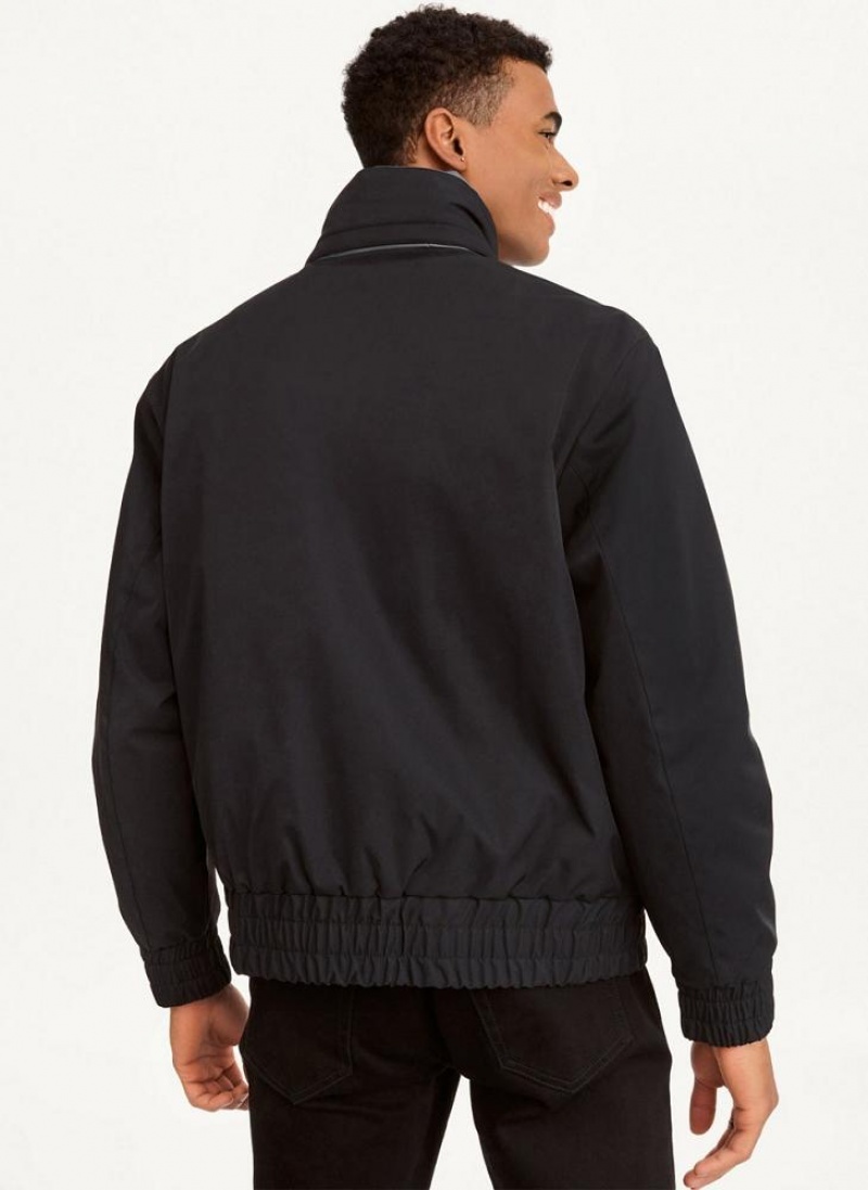 Black DKNY 4 Pocket Bomber Men's Jackets | USA-D0982
