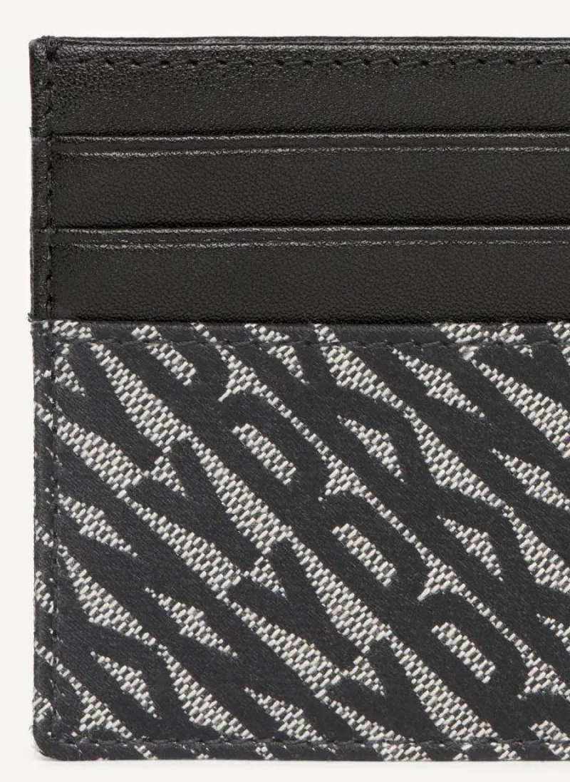 Black DKNY Allover Logo Case Men's Wallets | USA-D1268