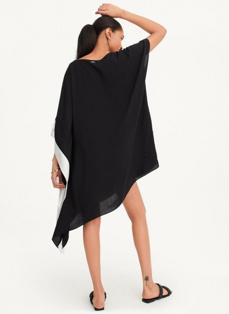 Black DKNY Asymmetrical Kaftan Women's Swimsuits | USA-D0102