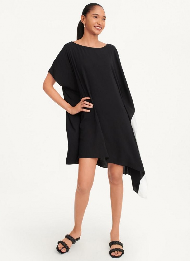 Black DKNY Asymmetrical Kaftan Women's Swimsuits | USA-D0102