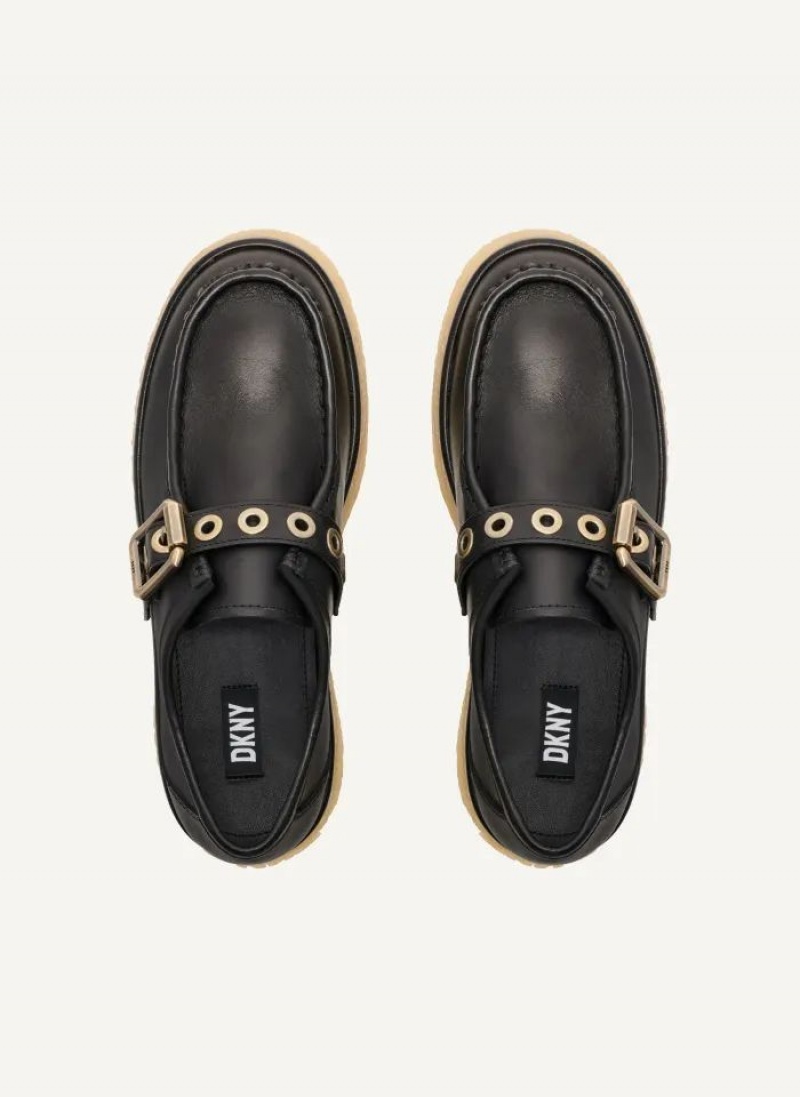 Black DKNY Autumn Shoes Loafers | USA-D1307