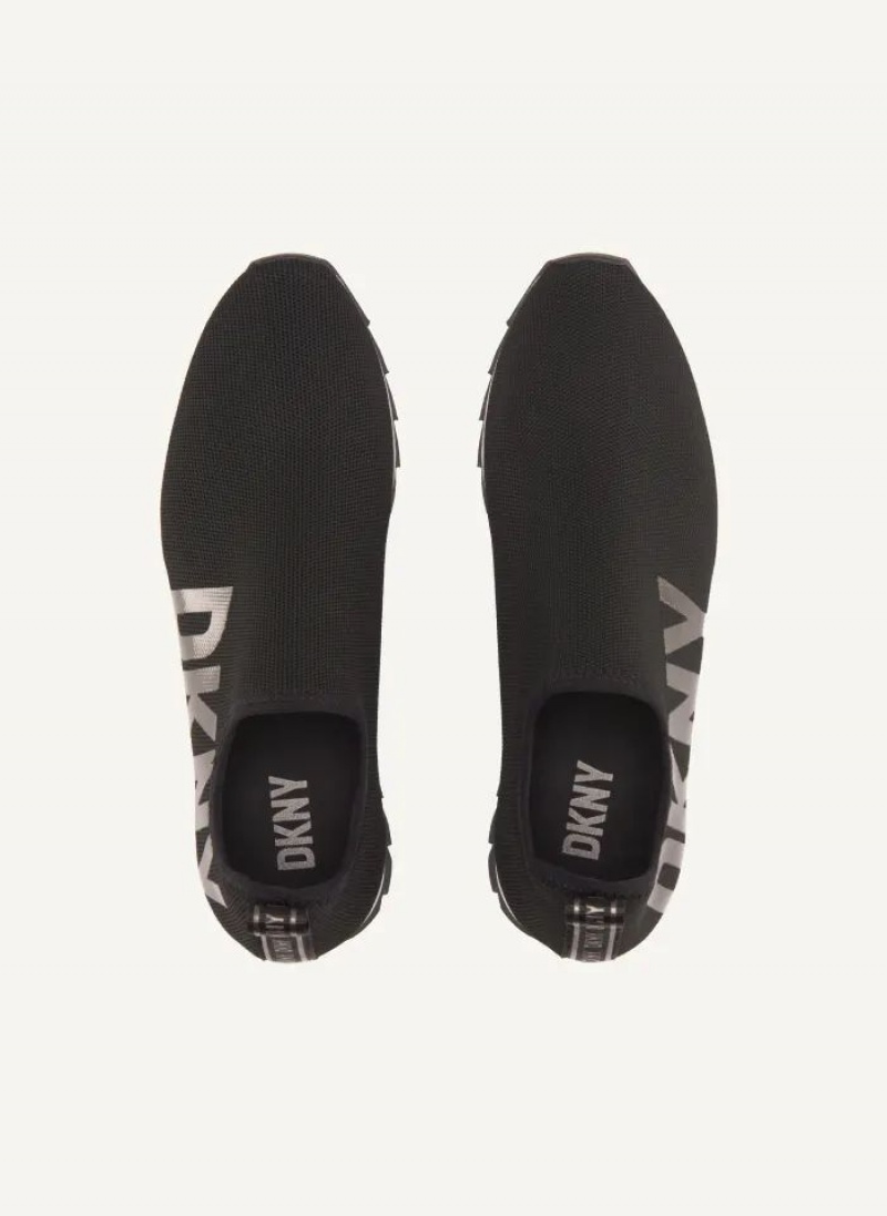 Black DKNY Azer - Slip On Runner Shoes Sneakers | USA-D0898