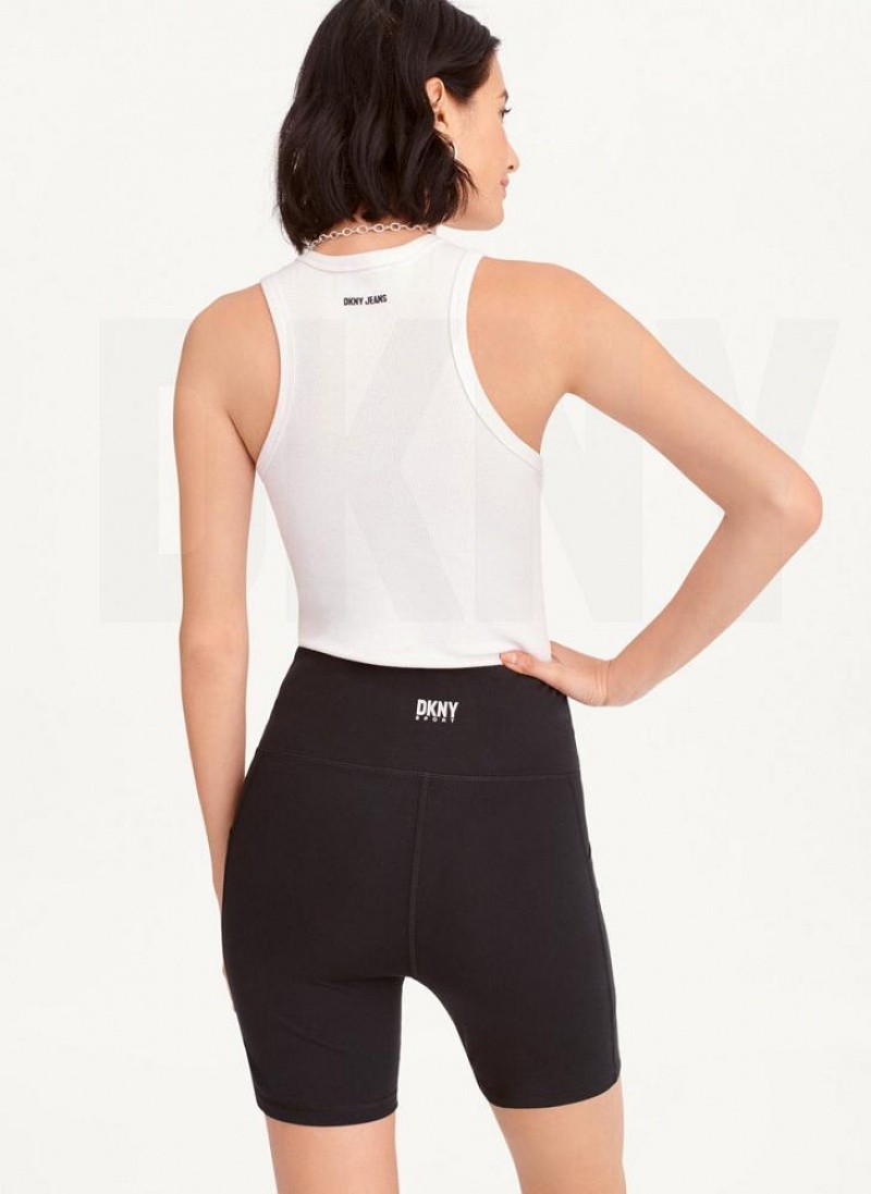 Black DKNY Balance Compression Bike Women's Shorts | USA-D1397