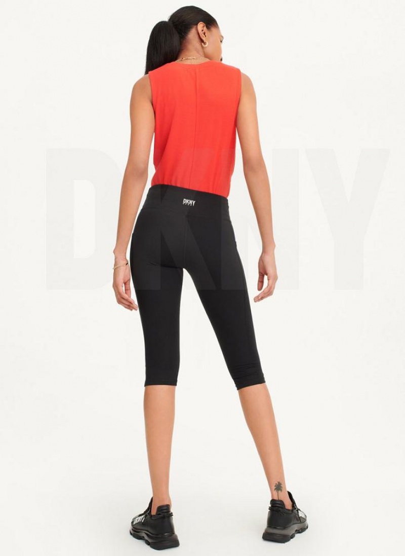 Black DKNY Balance Compression Pedal Pusher Women's Leggings | USA-D1172