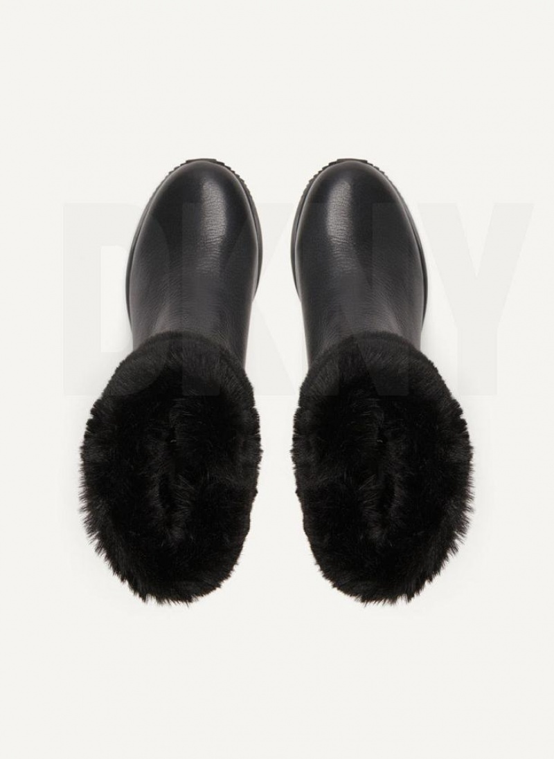Black DKNY Baxter Wedge Shoes Boots | USA-D0851