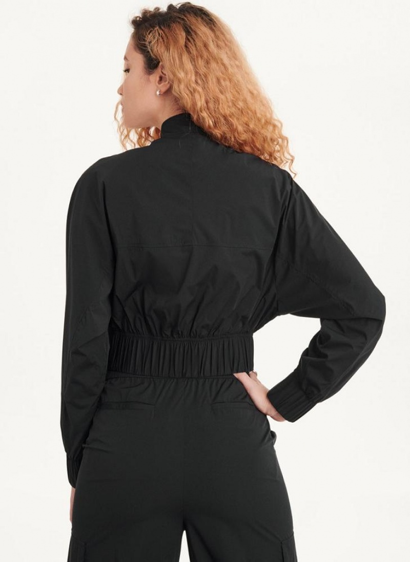 Black DKNY Bomber Jacket Women's Jumpsuits | USA-D1345