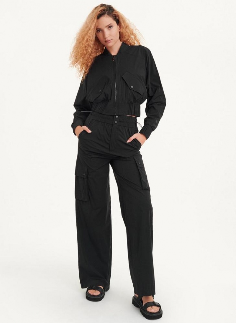 Black DKNY Bomber Jacket Women's Jumpsuits | USA-D1345
