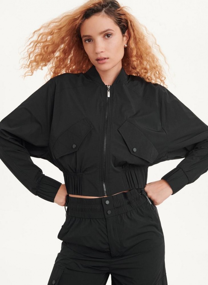 Black DKNY Bomber Jacket Women\'s Jumpsuits | USA-D1345