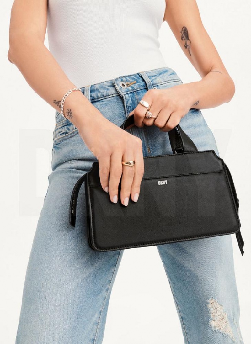 Black DKNY Buckle Bags Crossbody Bags | USA-D1062