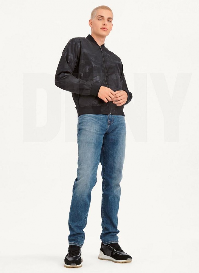 Black DKNY Camo Bomber Men's Jackets | USA-D1975