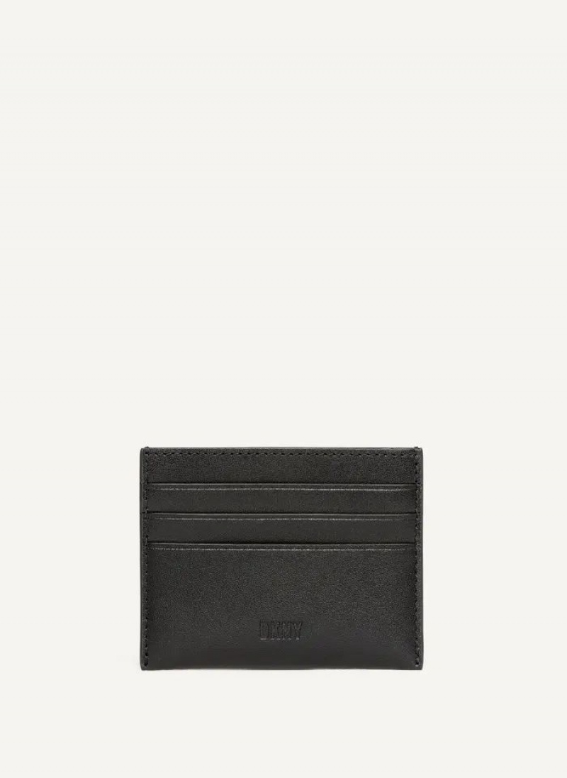 Black DKNY Card Case Men\'s Wallets | USA-D1111
