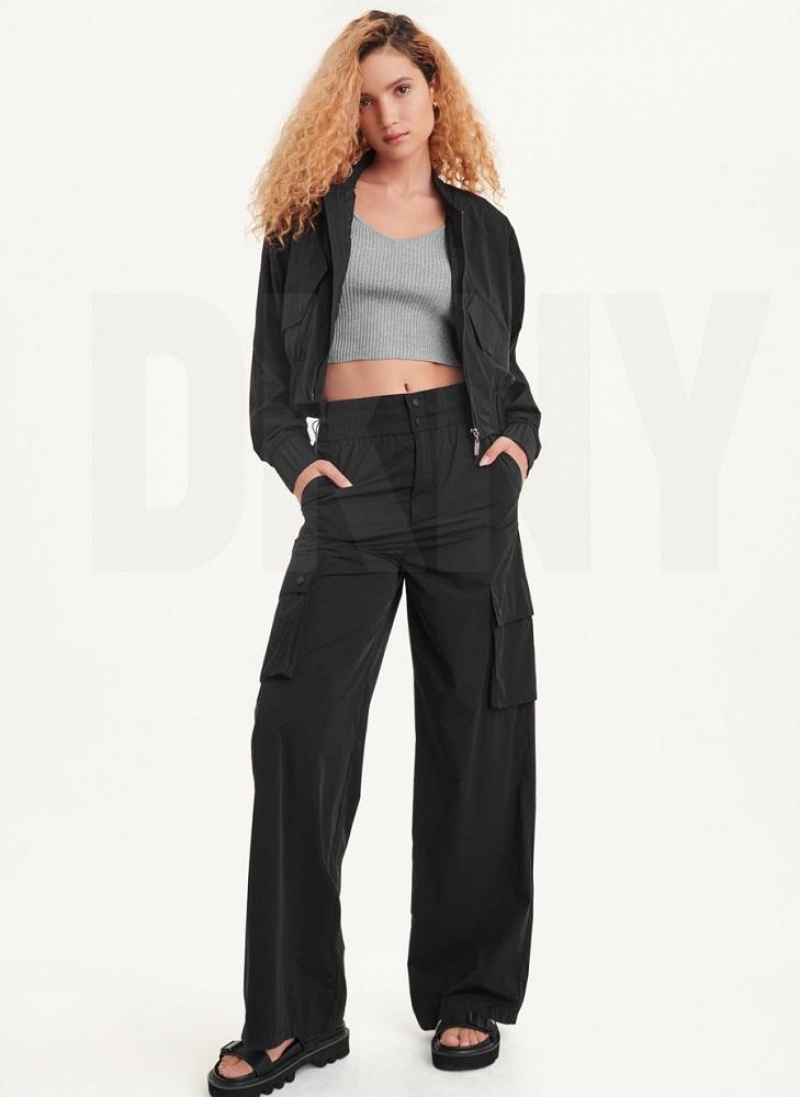 Black DKNY Cargo Trouser Women's Jumpsuits | USA-D1040