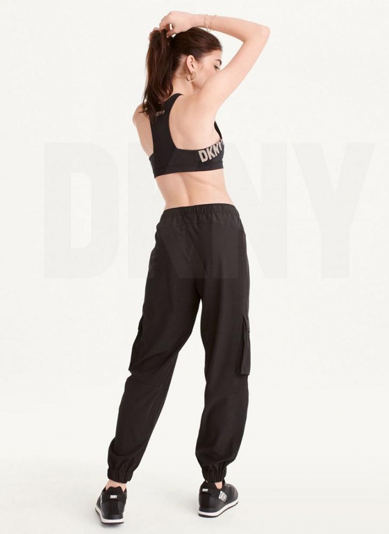 Black DKNY Cargo with Pockets Women's Joggers | USA-D1016