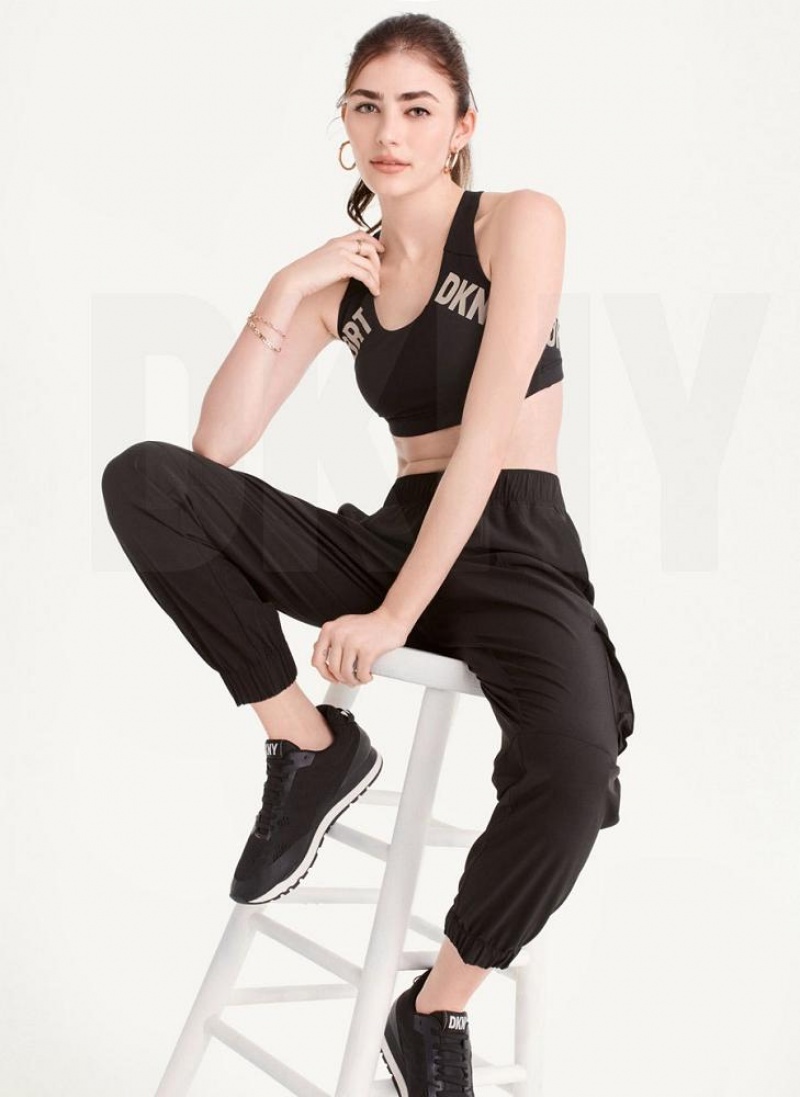 Black DKNY Cargo with Pockets Women's Joggers | USA-D1016