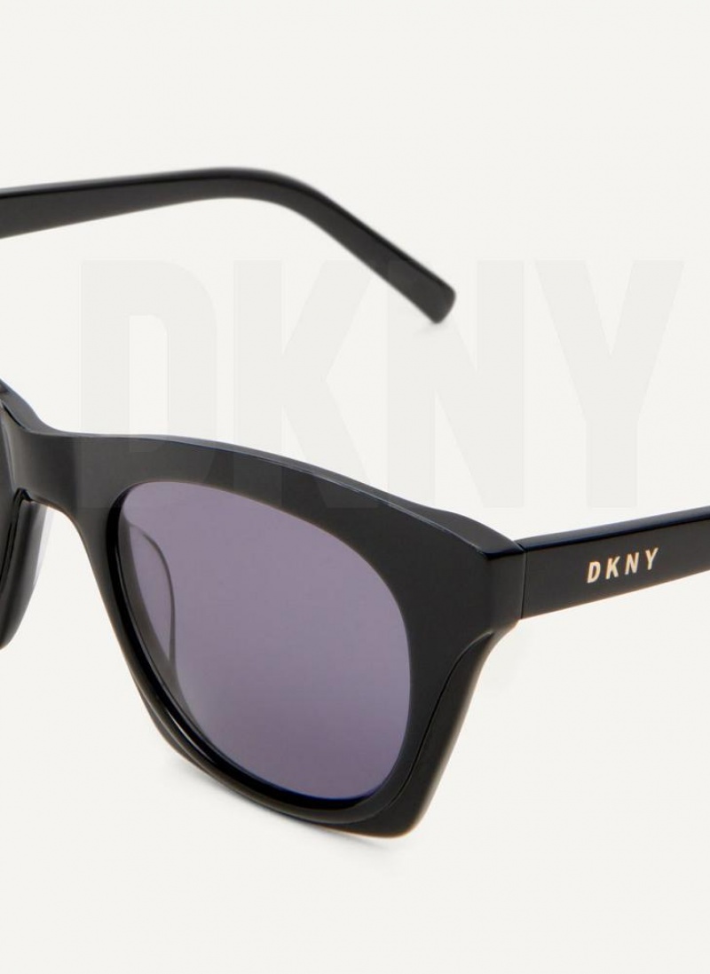 Black DKNY Cat Eye Women's Sunglasses | USA-D0136
