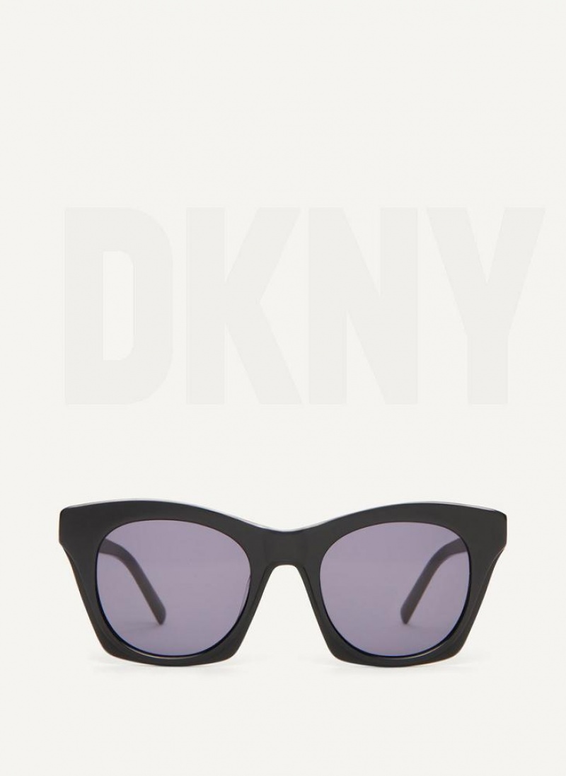 Black DKNY Cat Eye Women\'s Sunglasses | USA-D0136