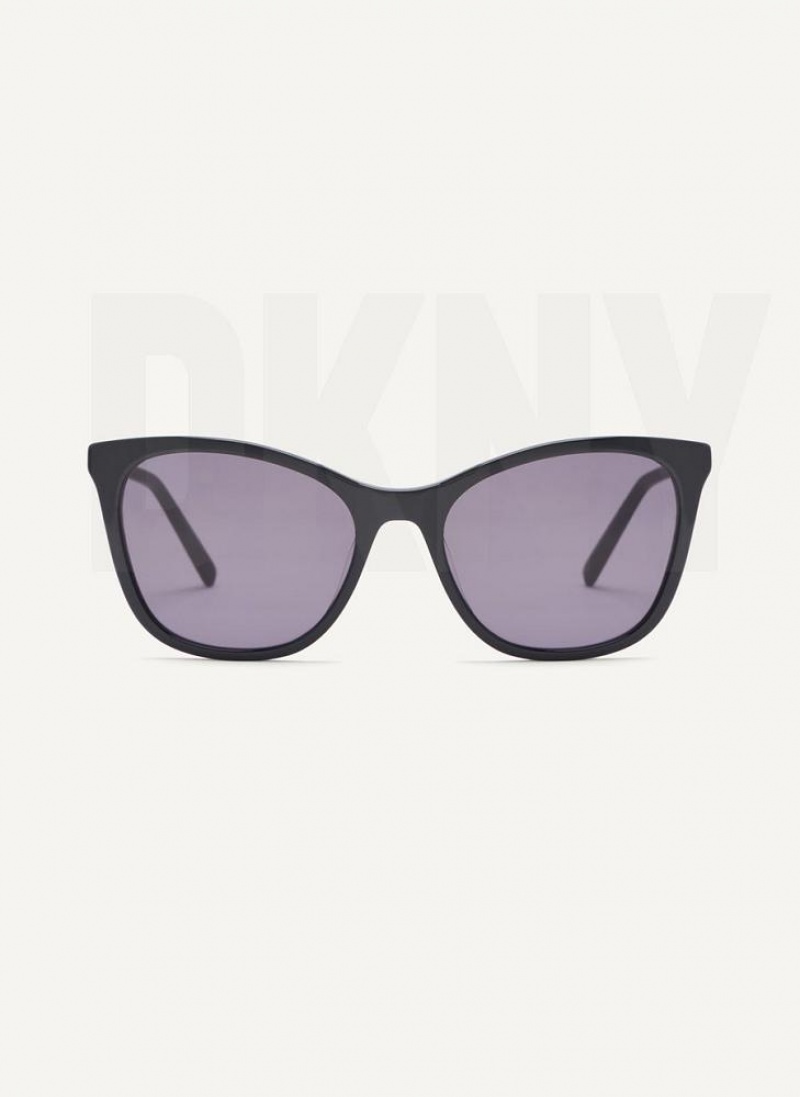 Black DKNY City Native Cat Eye Women\'s Sunglasses | USA-D0214