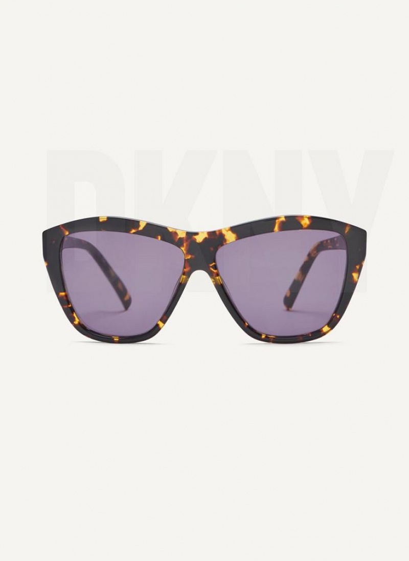 Black DKNY City Native Modern Rectangle Women\'s Sunglasses | USA-D1739