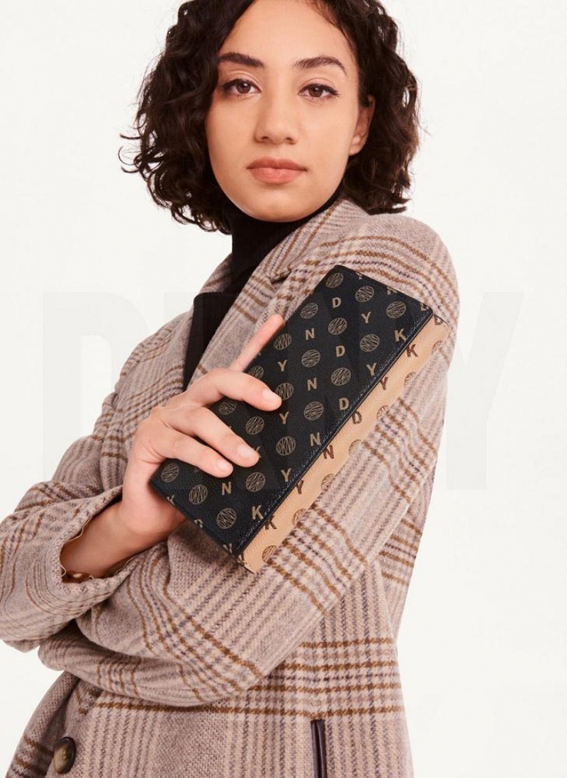 Black DKNY Continental - Pvc Logo Bags Wallets | USA-D1104