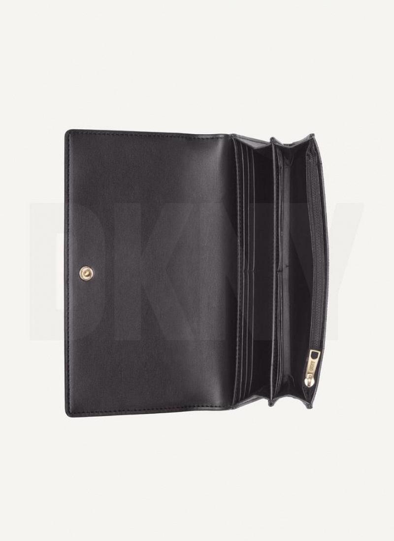 Black DKNY Continental - Pvc Logo Bags Wallets | USA-D1104
