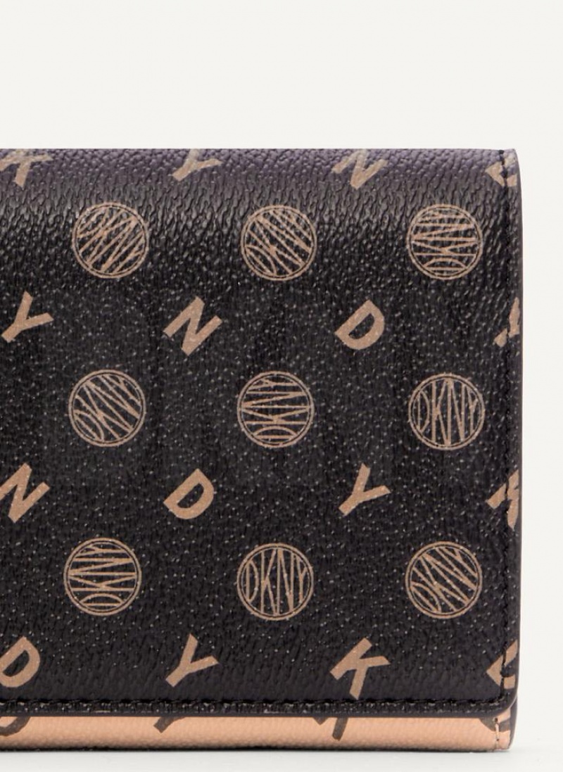 Black DKNY Continental - Pvc Logo Bags Wallets | USA-D1104