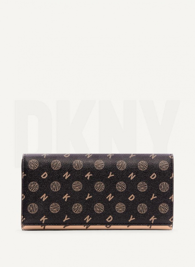 Black DKNY Continental - Pvc Logo Bags Wallets | USA-D1104