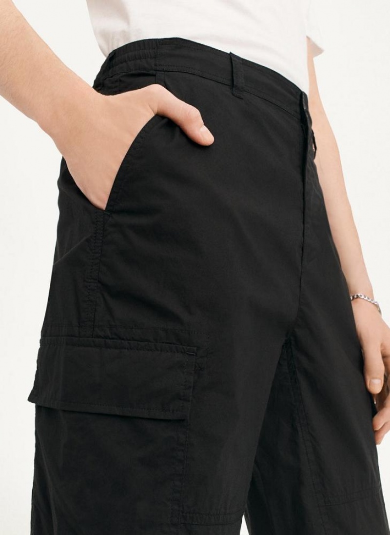 Black DKNY Cotton Poplin Washed 4 Pocket Men's Joggers | USA-D0993