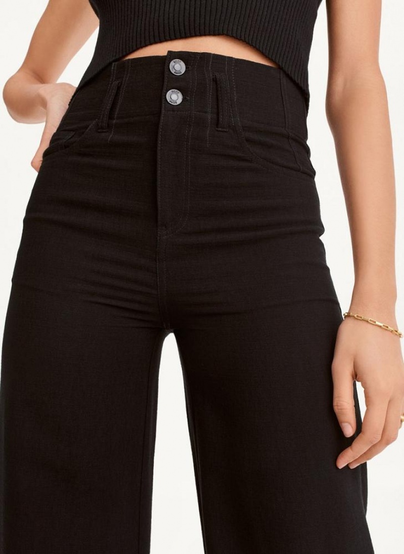 Black DKNY Crinkle Dressing Women's Pants | USA-D0816